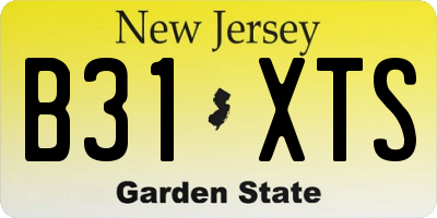 NJ license plate B31XTS