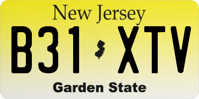 NJ license plate B31XTV