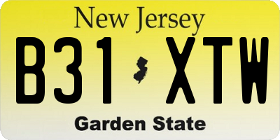 NJ license plate B31XTW