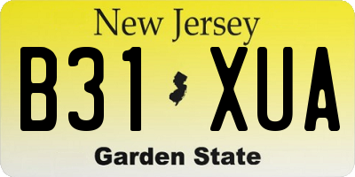 NJ license plate B31XUA