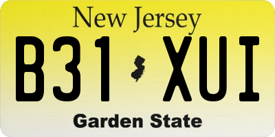 NJ license plate B31XUI