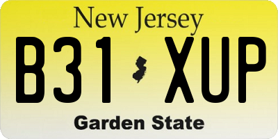 NJ license plate B31XUP