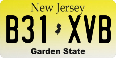 NJ license plate B31XVB