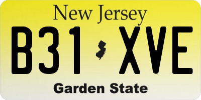 NJ license plate B31XVE