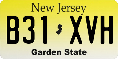 NJ license plate B31XVH