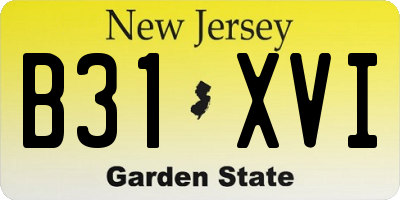NJ license plate B31XVI