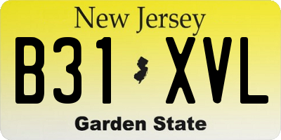 NJ license plate B31XVL