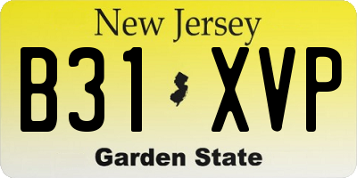 NJ license plate B31XVP