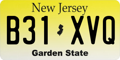 NJ license plate B31XVQ