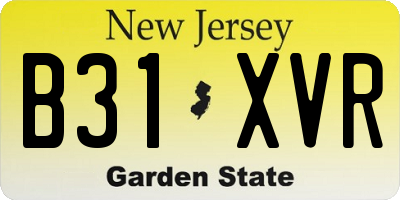 NJ license plate B31XVR