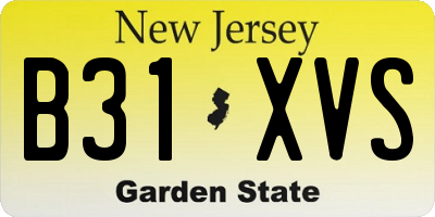 NJ license plate B31XVS