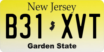 NJ license plate B31XVT
