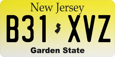 NJ license plate B31XVZ