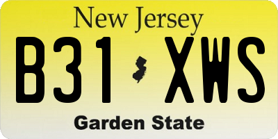 NJ license plate B31XWS