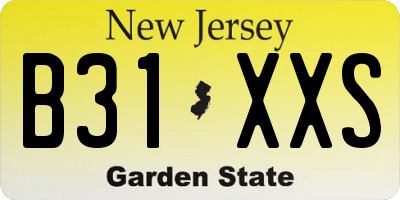 NJ license plate B31XXS