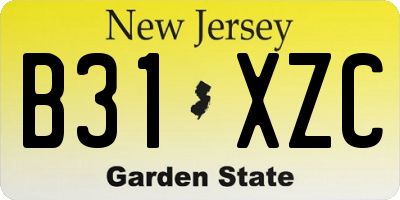 NJ license plate B31XZC