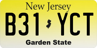 NJ license plate B31YCT