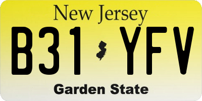 NJ license plate B31YFV