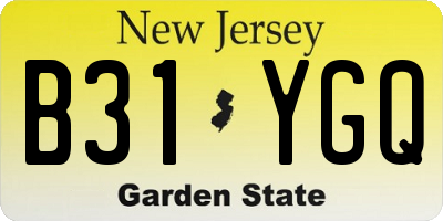 NJ license plate B31YGQ