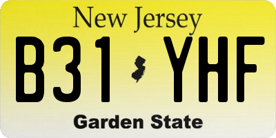 NJ license plate B31YHF