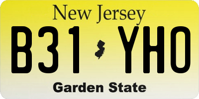 NJ license plate B31YHO