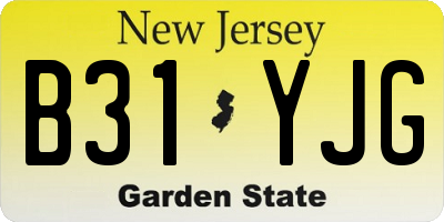 NJ license plate B31YJG