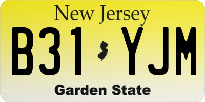 NJ license plate B31YJM