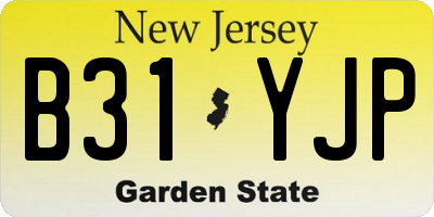 NJ license plate B31YJP