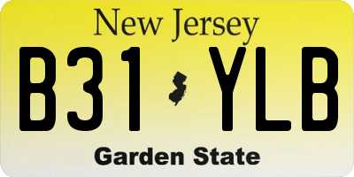 NJ license plate B31YLB