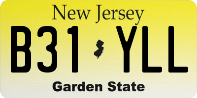 NJ license plate B31YLL