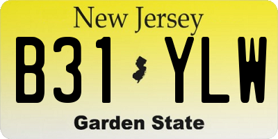 NJ license plate B31YLW