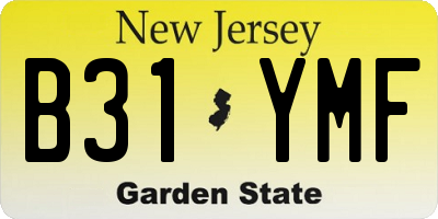NJ license plate B31YMF