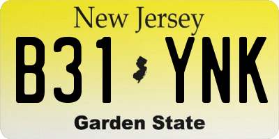 NJ license plate B31YNK