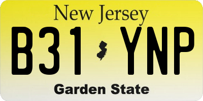 NJ license plate B31YNP
