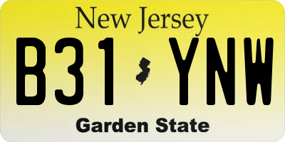 NJ license plate B31YNW