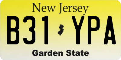 NJ license plate B31YPA