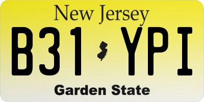 NJ license plate B31YPI