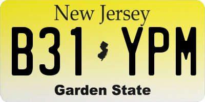 NJ license plate B31YPM
