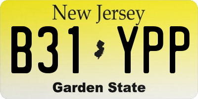 NJ license plate B31YPP