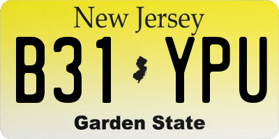 NJ license plate B31YPU