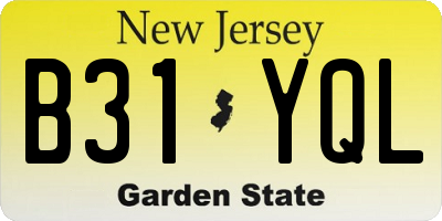 NJ license plate B31YQL