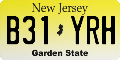 NJ license plate B31YRH