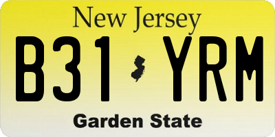 NJ license plate B31YRM