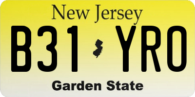 NJ license plate B31YRO