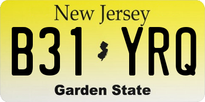 NJ license plate B31YRQ