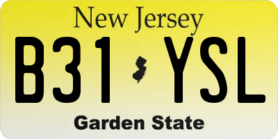 NJ license plate B31YSL
