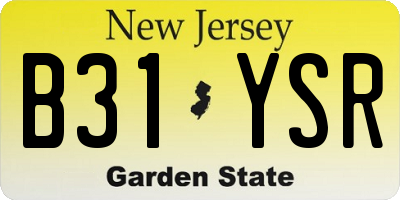 NJ license plate B31YSR