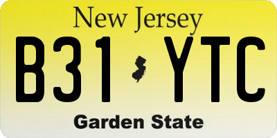 NJ license plate B31YTC