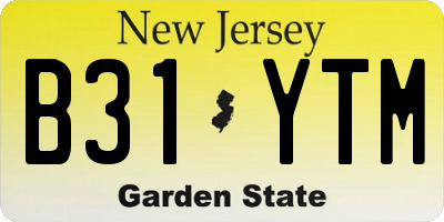 NJ license plate B31YTM