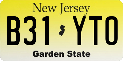 NJ license plate B31YTO